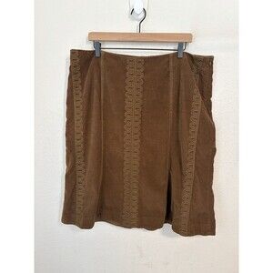 Boden Women’s Size 16 Brown Corduroy A-Line Skirt Knee Length Cotton Boho Y2k